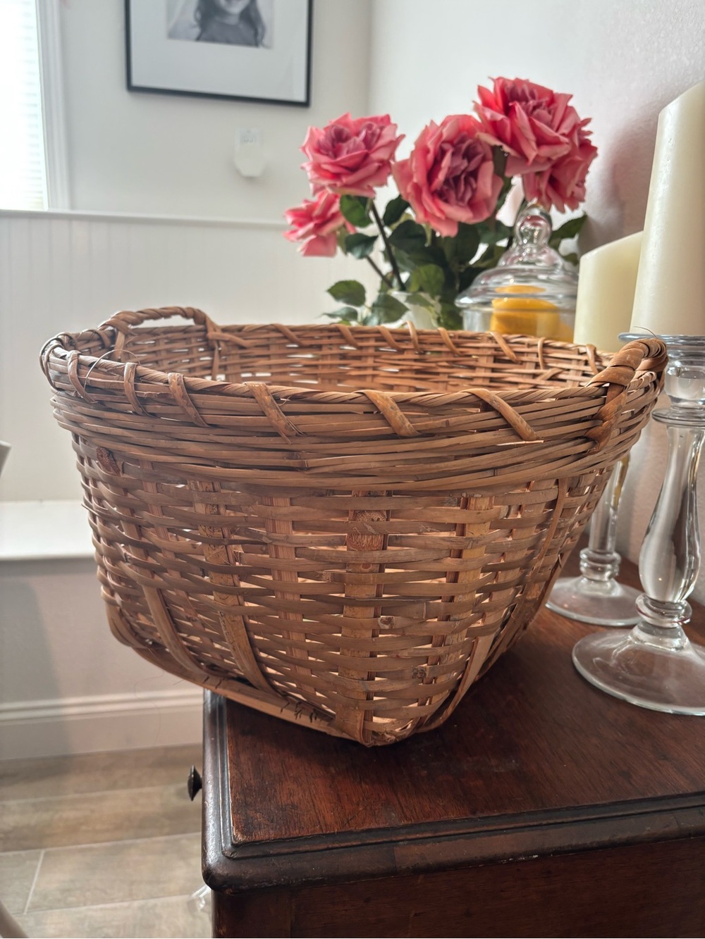 Vintage Woven Basket People’s Republic of China Medium Sized Storage Decor